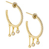 Gold CZ Dangling Bezel Hoop Earring - Adina Eden's Jewels