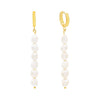 Pearl White Pearl Dangling Bar Huggie Earring - Adina Eden's Jewels