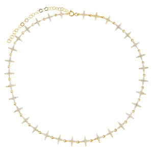  CZ Diamond Shape Choker - Adina Eden's Jewels