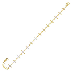 Gold CZ Diamond Shape Bracelet - Adina Eden's Jewels