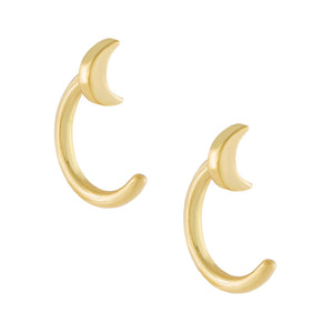 Gold Crescent Ear Threader Hoop Earring - Adina Eden's Jewels