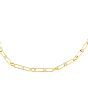 Gold Bezel X Link Choker - Adina Eden's Jewels