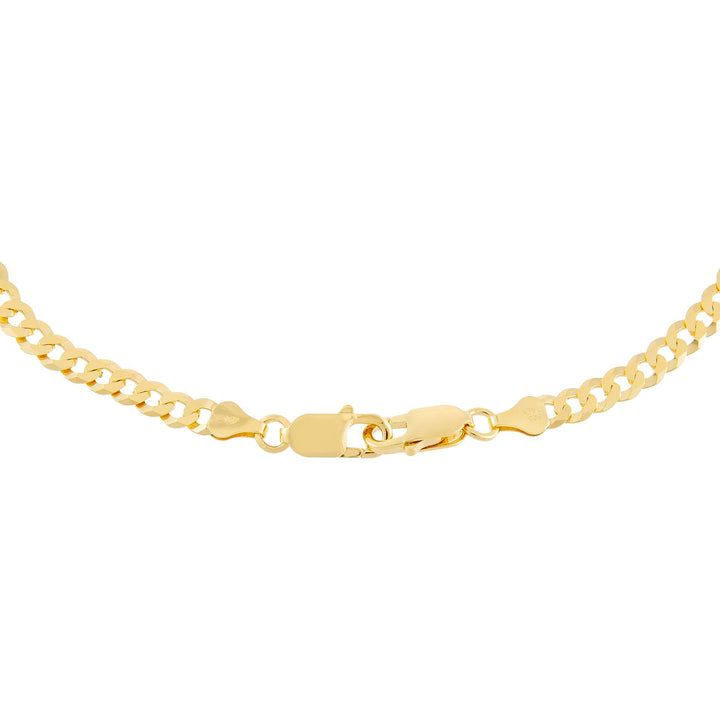 Gold Flat Cuban Curve Chain Necklace - Adina Eden's Jewels