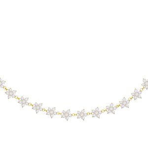 Gold CZ Multi Flower Choker - Adina Eden's Jewels