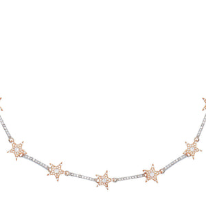 Silver Two-Tone Starz Choker - Adina Eden's Jewels
