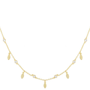 Gold Bezel X Dangling Teardrop Choker - Adina Eden's Jewels