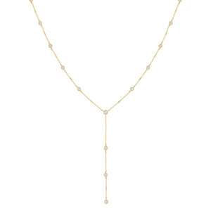 Gold Bezel X Bar Lariat - Adina Eden's Jewels