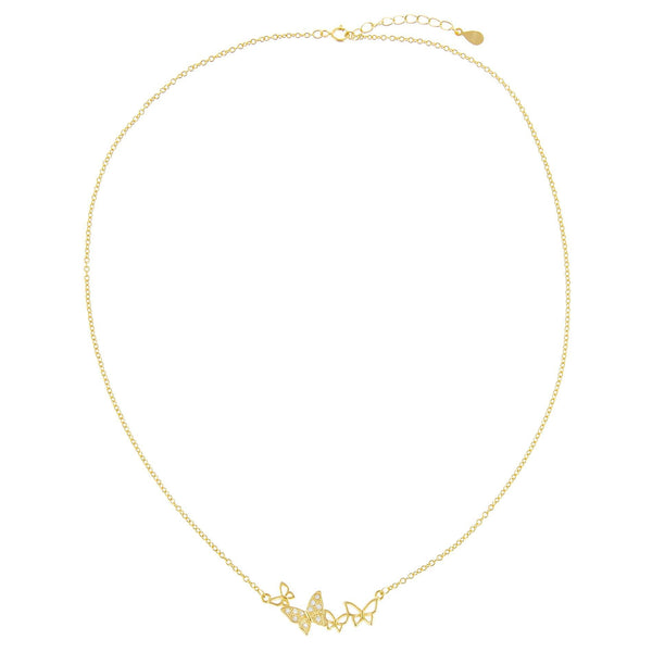 CZ X Open Butterfly Necklace | Adina Eden Jewels