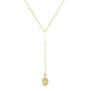 Gold Pavé Snake Oval Link Lariat - Adina Eden's Jewels