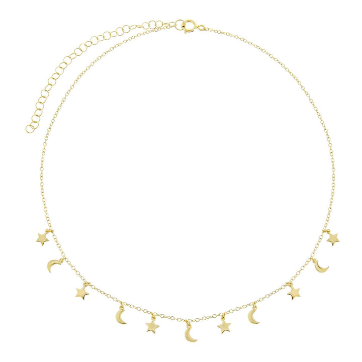  Solid Moon and Star Choker - Adina Eden's Jewels