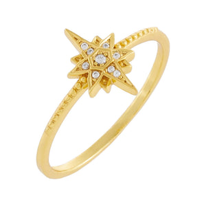 Gold / 6 Pavé Starburst Beaded Band - Adina Eden's Jewels