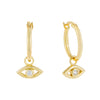 Gold CZ Open Evil Eye Huggie Earring - Adina Eden's Jewels