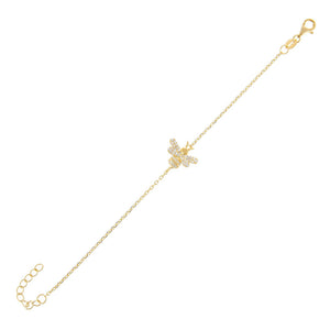 Gold Pavé Bee Bracelet - Adina Eden's Jewels