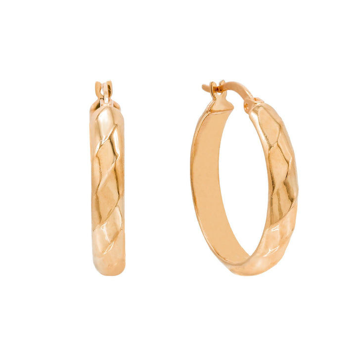 Rose Gold / 25 MM Wide Twisted Hoop Earring - Adina Eden's Jewels