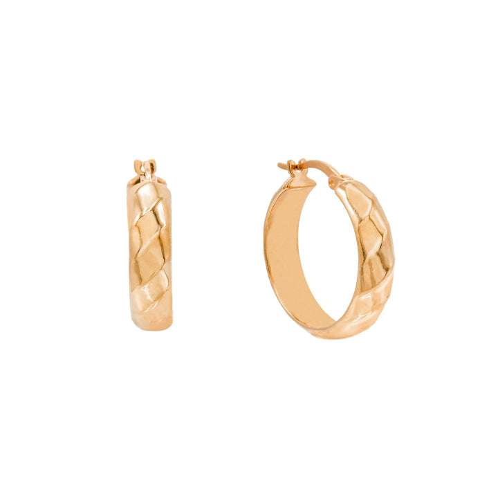 Rose Gold / 15 MM Wide Twisted Hoop Earring - Adina Eden's Jewels