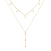 Gold Stars Necklace X Lariat Combo Set - Adina Eden's Jewels