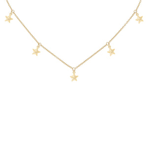 Gold Solid Stars Necklace - Adina Eden's Jewels