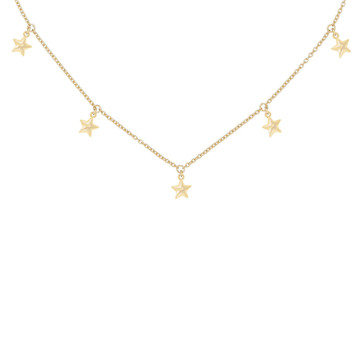 Gold Solid Stars Necklace - Adina Eden's Jewels