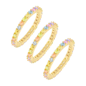 Combo / 9 Pastel Rainbow Band Combo Set - Adina Eden's Jewels
