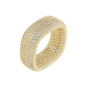 Gold / 9 Pavé Square Ring - Adina Eden's Jewels