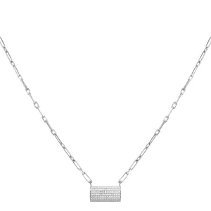 Silver Wide Bar Link Necklace - Adina Eden's Jewels