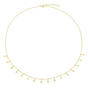  Solid Dangling Lightning Bolts Necklace - Adina Eden's Jewels