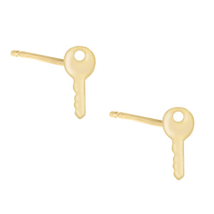Gold Key Stud Earring - Adina Eden's Jewels