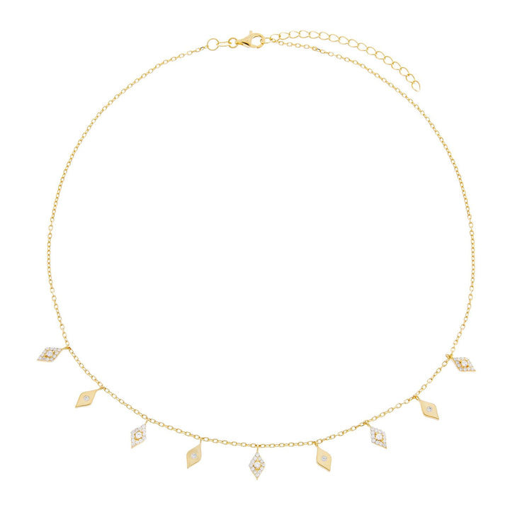  Pavé Dangling Diamond Charms Necklace - Adina Eden's Jewels