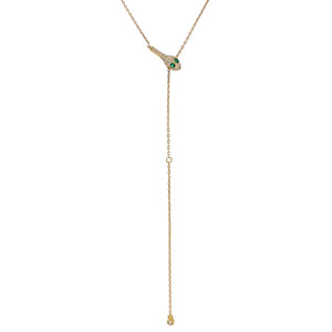 Gold Pavé Snake Lariat - Adina Eden's Jewels