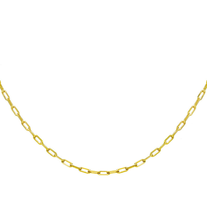 14K Gold Box Link Necklace 14K - Adina Eden's Jewels