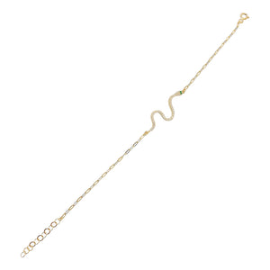 Gold CZ Snake Link Bracelet - Adina Eden's Jewels