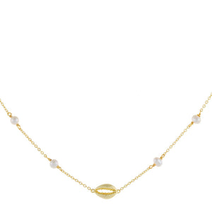 Pearl White Mini Pearl X Shell Choker - Adina Eden's Jewels