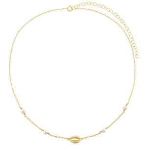  Mini Pearl X Shell Choker - Adina Eden's Jewels