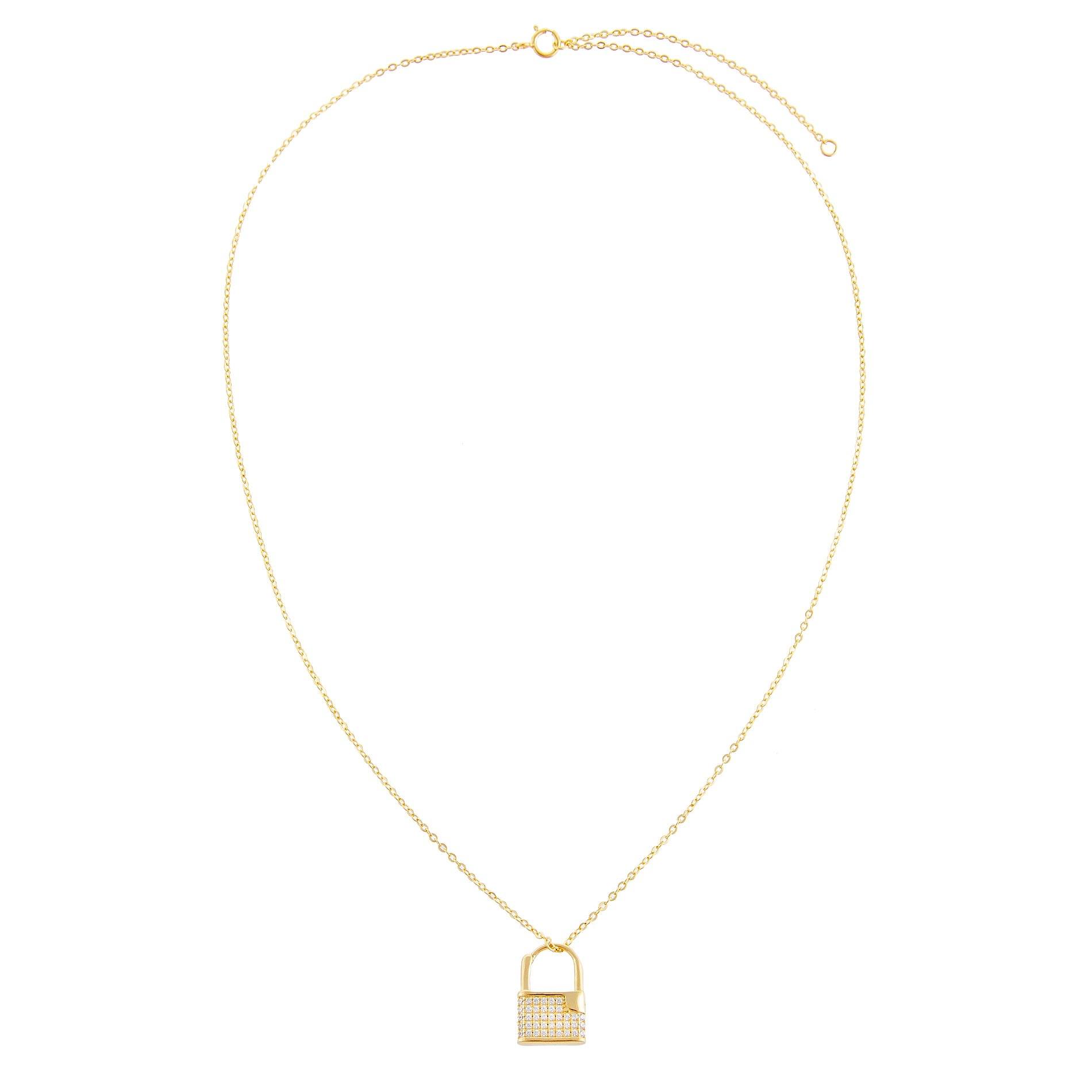 Mini Lock Necklace 14K – Adina Eden
