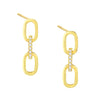 Gold CZ X Solid Link Stud Earring - Adina Eden's Jewels
