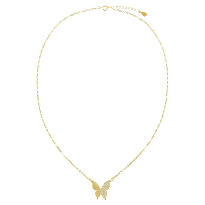  Solid X CZ Butterfly Necklace - Adina Eden's Jewels