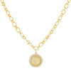 Gold CZ Coin Link Necklace - Adina Eden's Jewels
