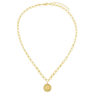  CZ Coin Link Necklace - Adina Eden's Jewels