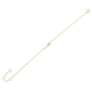 Gold CZ Lightning Bolt Bracelet - Adina Eden's Jewels