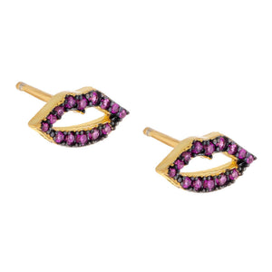Magenta Pavé Magenta Lip Stud Earring - Adina Eden's Jewels