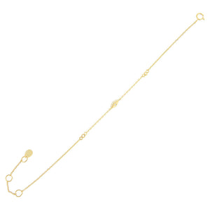 Gold Tiny CZ Evil Eyelash Bracelet - Adina Eden's Jewels