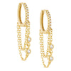Gold Bezel Chain Huggie Earring - Adina Eden's Jewels