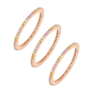 Combo / 6 Thin Pastel Rainbow Band Combo Set - Adina Eden's Jewels