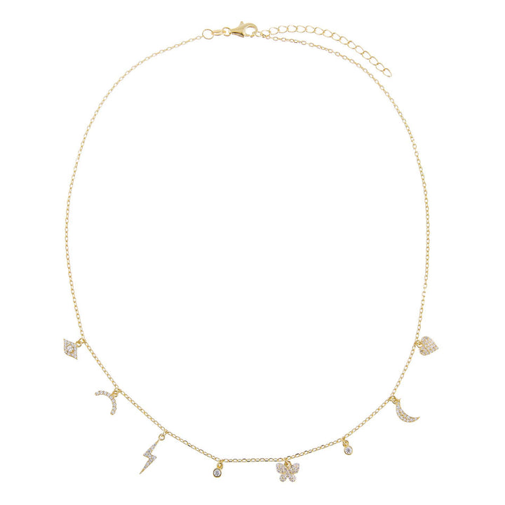  Pavé Mini Charms Necklace - Adina Eden's Jewels