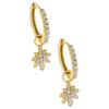 Gold CZ Starburst Huggie Earring - Adina Eden's Jewels