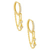 Gold Pavé X Bezel Chain Huggie Earring - Adina Eden's Jewels