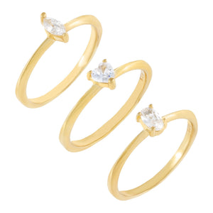 Combo / 9 Multi-Shape CZ Ring Combo Set - Adina Eden's Jewels