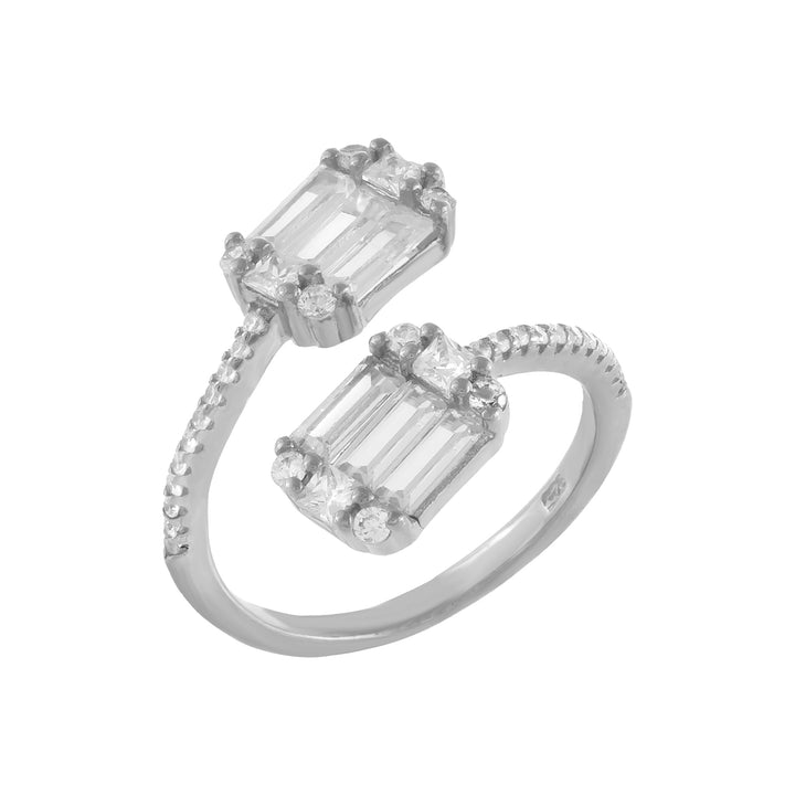 Silver / 7 Dainty Baguette Wrap Ring - Adina Eden's Jewels