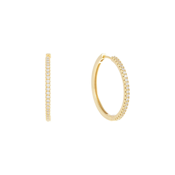 Gold / 25 MM CZ Hoop Earring - Adina Eden's Jewels