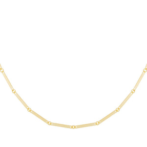 Gold Solid Attached Bar Necklace - Adina Eden's Jewels